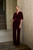 Langford Velvet Jumpsuit Dark Crimson