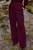 Adelaide Crepe Wide-Leg Trousers Dark Crimson