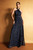 Rivara Fil Coupe Gown Navy And Gold