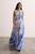 Oria Silk Crepe Maxi Dress Ivory And Blue