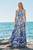 Oria Silk Crepe Maxi Dress Ivory And Blue