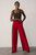 Lyon Crepe Palazzo Trousers Deep Scarlet Red