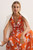 Almeria Cotton Dress Orange And Ivory