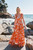 Almeria Cotton Dress Orange And Ivory