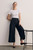 Lyon Cotton Cropped Palazzo Trousers Navy