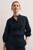 Nola Embroidered Cotton Top Dark Navy