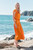 Kelmore Satin Skirt Tangerine