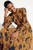 Carlton Dress Dark Mustard And Navy Ikat Floral Print Silk Georgette Carlton Dress Dark Mustard And Navy Ikat Floral Print Silk Georgette