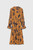 Carlton Dress Dark Mustard And Navy Ikat Floral Print Silk Georgette Carlton Dress Dark Mustard And Navy Ikat Floral Print Silk Georgette