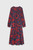 Arienzo Dress Navy And Red Floral Print Textured Silk Arienzo Dress Navy And Red Floral Print Textured Silk