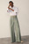 Clever Wool Blend Lyon Palazzo Trousers Sage Green