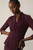Clever Crepe Belleville Mid Sleeve Top Deep Plum