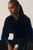 Ocana Velvet Long Sleeve Blouse Navy
