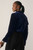 Ocana Velvet Long Sleeve Blouse Navy