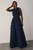 Adria Feather Jacquard Gown Black