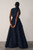 Adria Feather Jacquard Gown Black