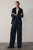 Clever Wool Blend Cortona Wide-Leg Trousers Navy
