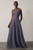 Lorenne Embroided Lace Gown Grey