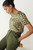 Roche Tee Green And Sand Wave Print Silk Satin Roche Tee Green And Sand Wave Print Silk Satin