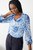 Iridos Blouse Blue Confetti Silk Chiffon Iridos Blouse Blue Confetti Silk Chiffon