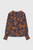 Roseby Blouse Toffee And Navy Floral Print Textured Silk Roseby Blouse Toffee And Navy Floral Print Textured Silk