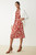 Liberta Dress Terracotta Red And Ivory Wave Print Silk Liberta Dress Terracotta Red And Ivory Wave Print Silk