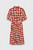 Liberta Dress Terracotta Red And Ivory Wave Print Silk