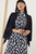 Mirabello Dress Navy And Ivory Abstract Print Crepe Mirabello Dress Navy And Ivory Abstract Print Crepe