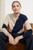 Ligari Knitted Sweater Navy And Ivory Patterned Wool Cashmere Ligari Knitted Sweater Navy And Ivory Patterned Wool Cashmere