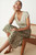 Kelmore Skirt Green And Sand Wave Print Silk Satin Kelmore Skirt Green And Sand Wave Print Silk Satin