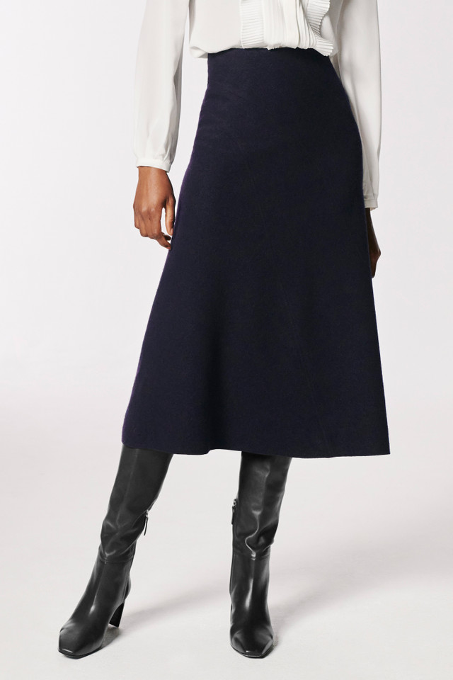 Ciano Skirt Ivory Boiled Wool - Welcome to the Fold LTD