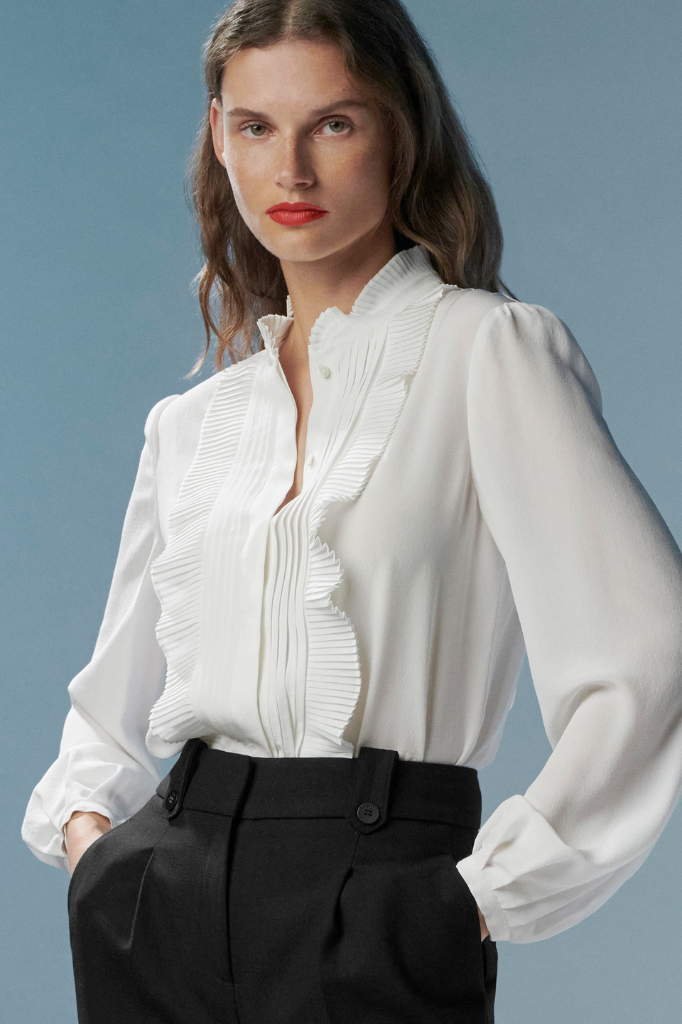 Bowery Blouse Ivory Stretch Silk - Welcome to the Fold LTD