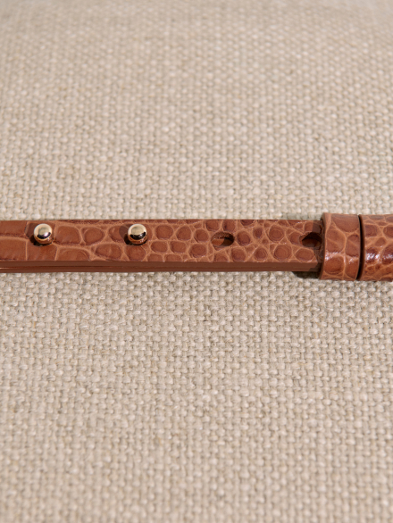 Selis Croc-Embossed Leather Belt