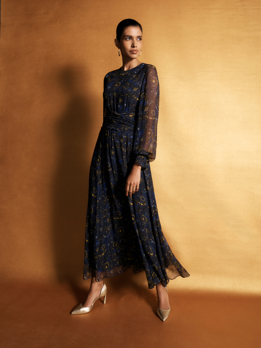 Model wearing Rivara dress