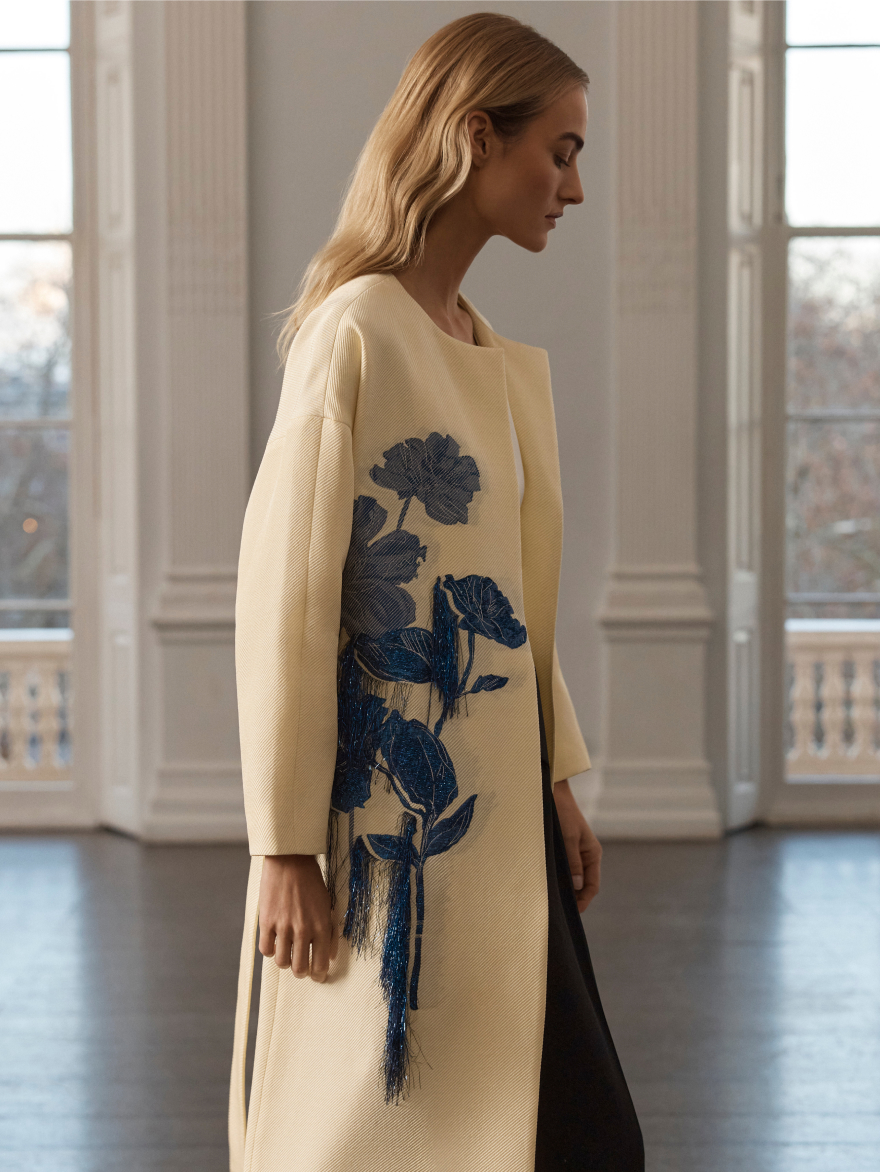 Model wearing the new Idra coat