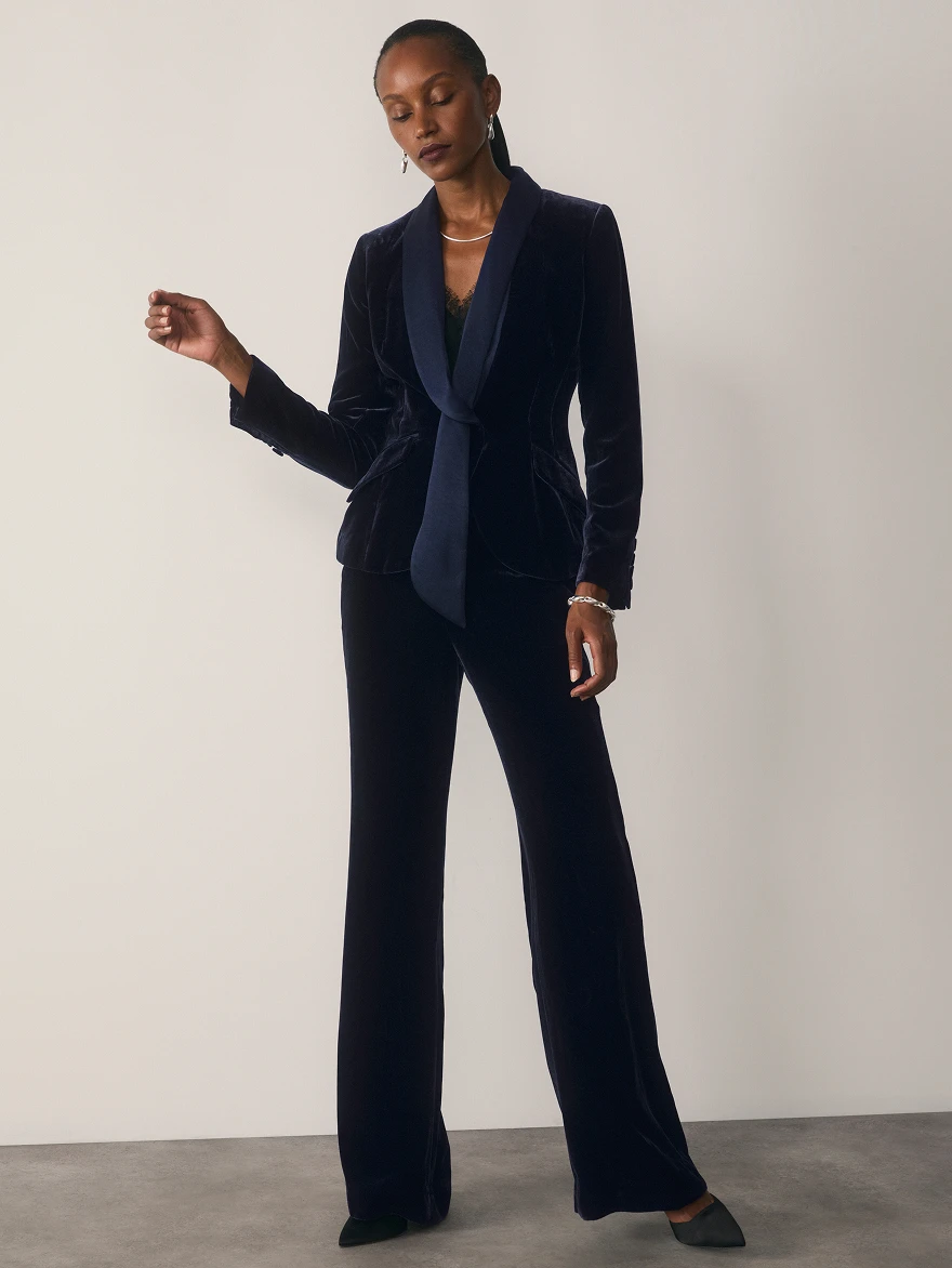 Lexington Navy Velvet Trousers