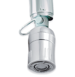 Chrome dual spray aerator on kitchen faucet