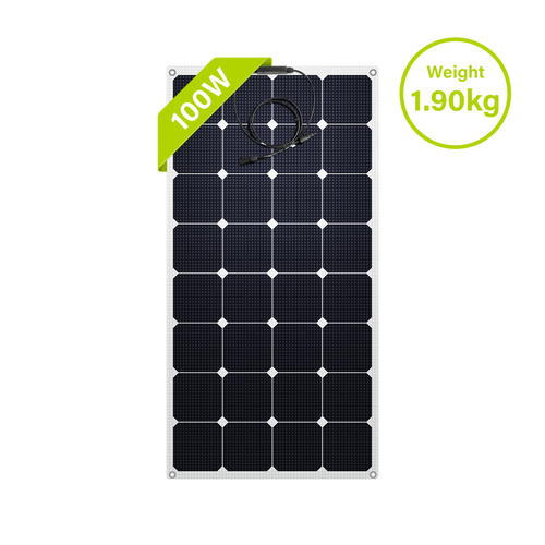 100W lightweight 12V mono semi-flexible solar panel with high-efficiency; off-grid rigid solar panel; Newpowa NPA-100S-12SFM