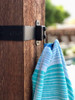 Towel Hung on Wood Post with OZCO OWT Hardware Towel Hook