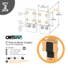 OZCO OWT Hardware 8P2B-SB-IW Ironwood Post to Beam Coupler - Dimension Drawing