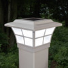 4x4 White PVC Prestige Solar Post Cap on White Vinyl Post (SLO79W)