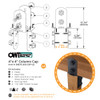 OWT Laredo Sunset Column Cap Hardware - 4x4 Dimensions Drawing