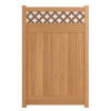 Tybee Select Woodgrain Gate with Redwood Lattice Accent