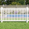 Catalyst Norwalk White Closed Picket Vinyl Fence Panel - Lifestyle Image