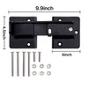 Heavy Duty Black One Sided Flip Latch, Pad-Lockable - Shown with Dimensions and Included Hardware