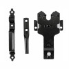 Contemporary Black Post Latch Kit with Handle for Wood Gates