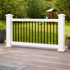 1000 Series 36" Whitmer Vinyl Railing Level Section - White with Black Aluminum Balusters