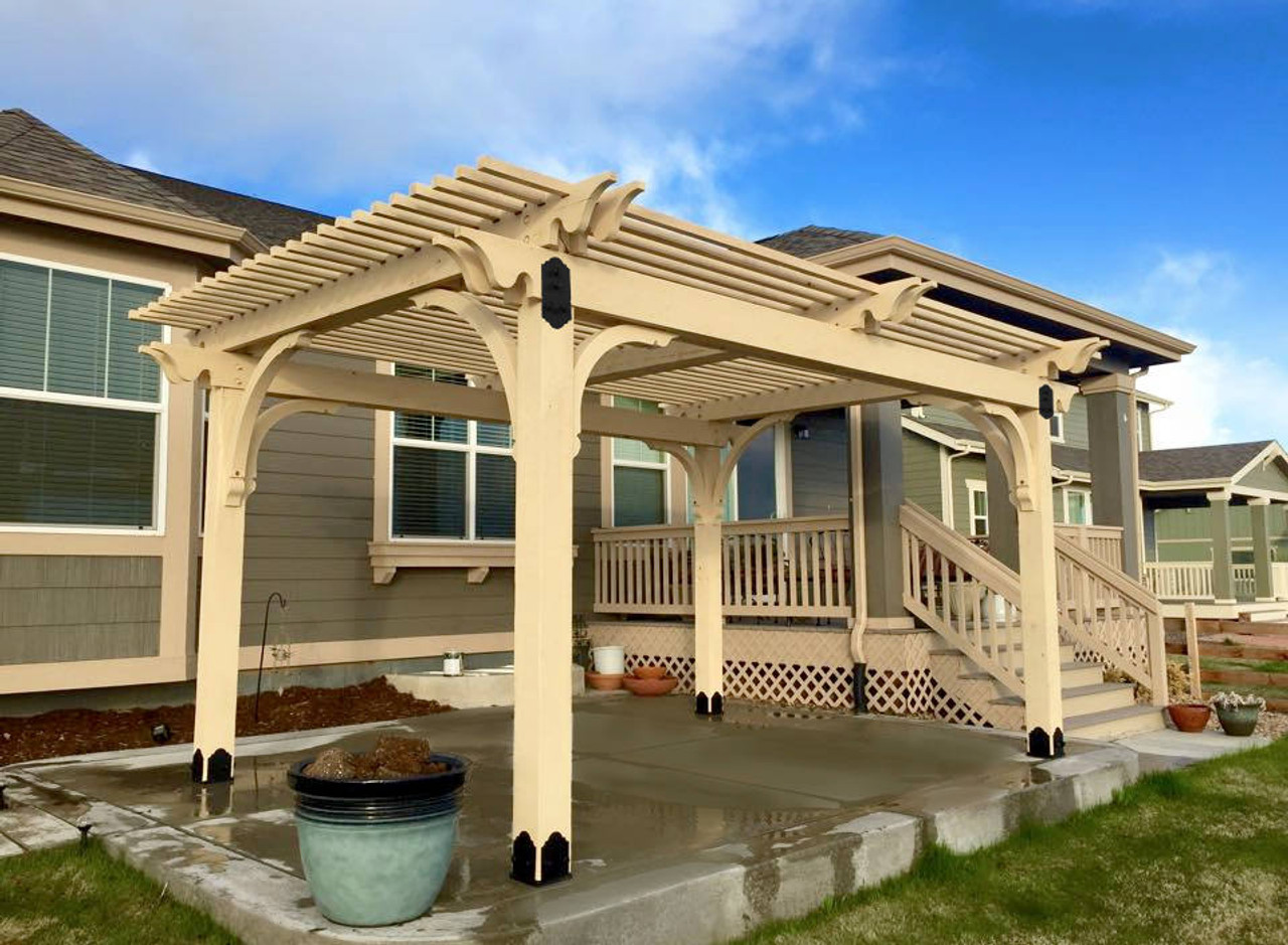 Pergola Installed Using OZCO OWT Hardware Flush Mount Post to Beam Connectors