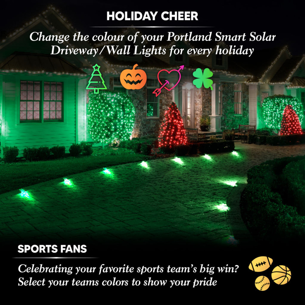 Portland Smart Solar Driveway/Wall Light from Classy Caps Holiday Lighting