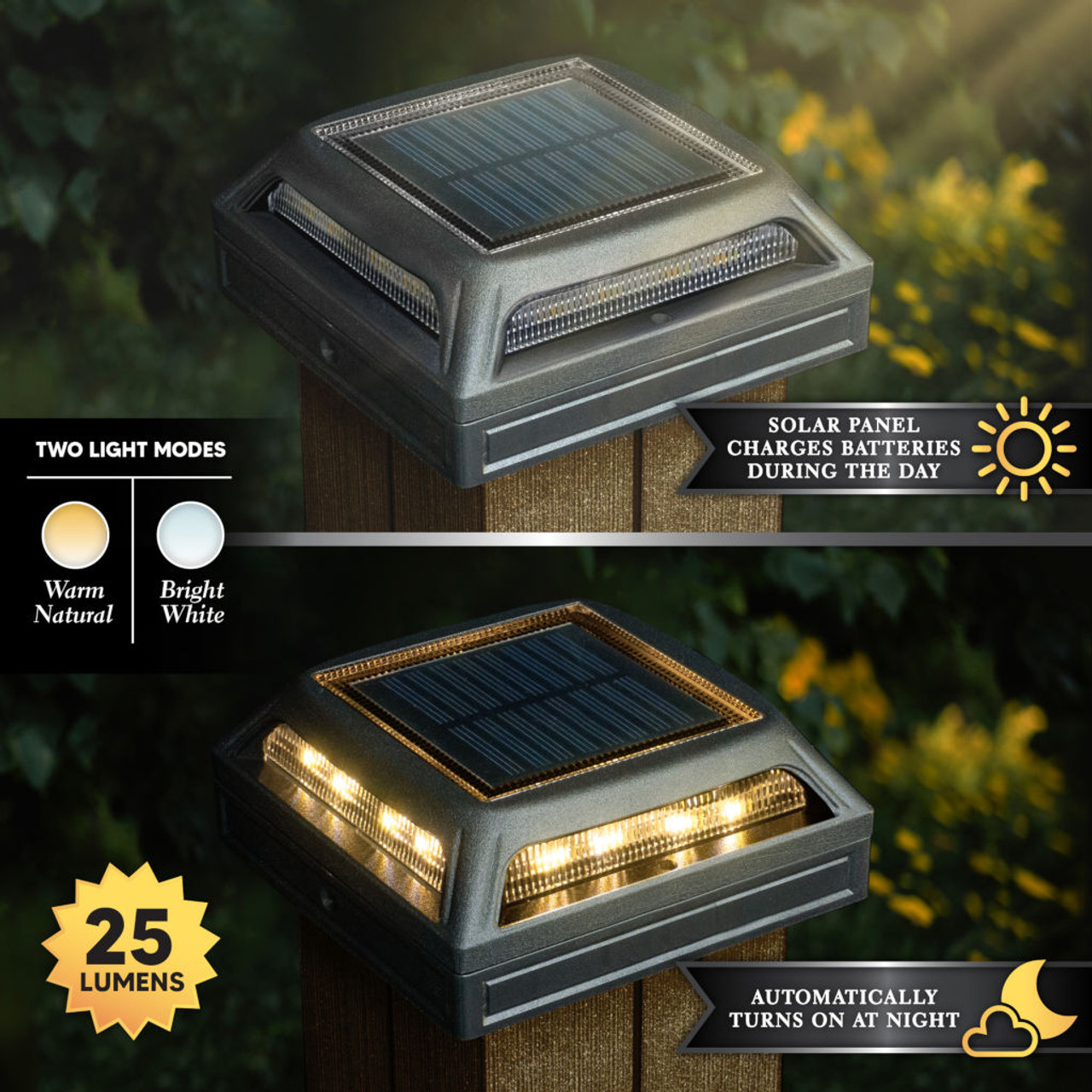 Muskoka Black Aluminum Solar Post/Path/Dock Light by Classy Caps Lighting and Charging Function
